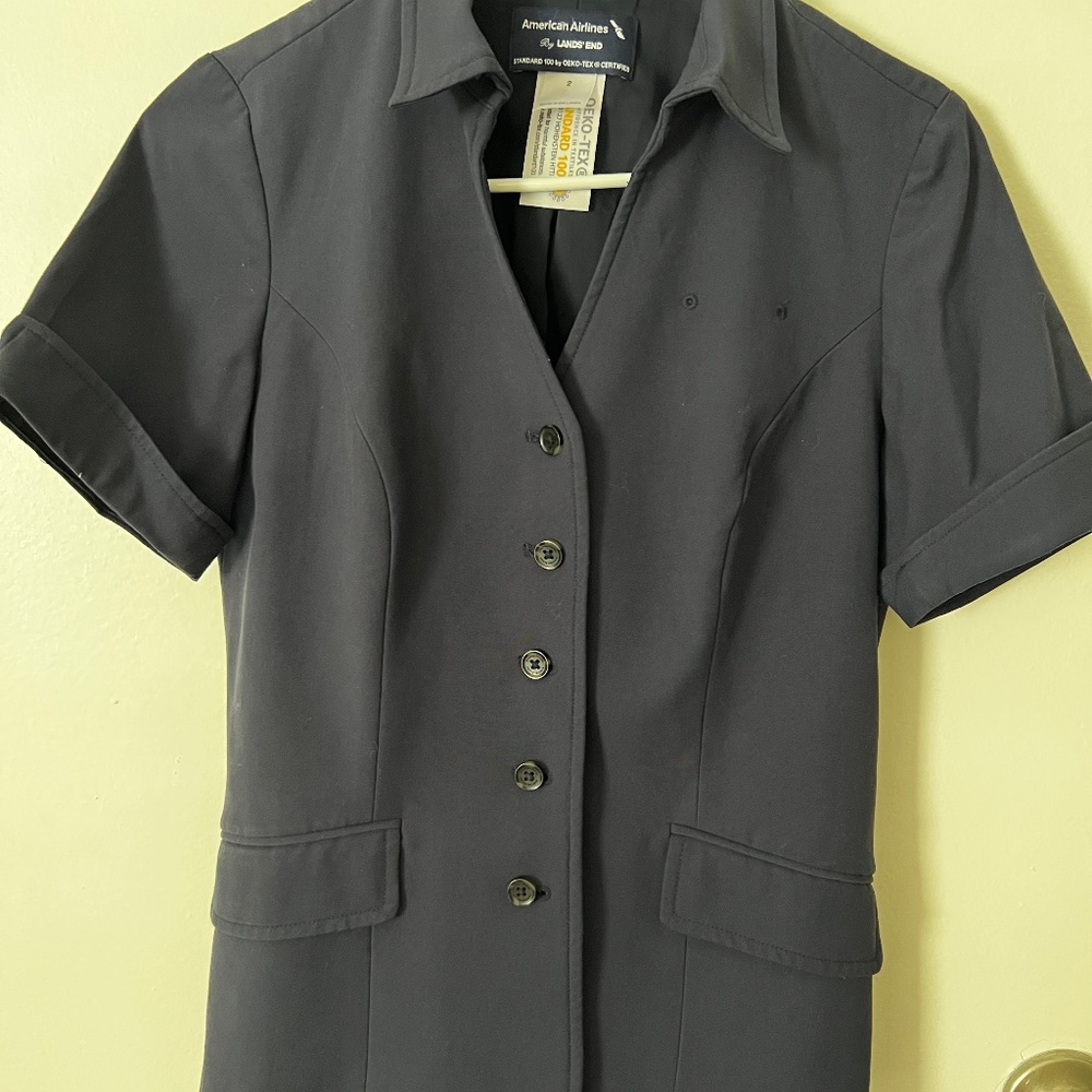 American Airlines uniform navy blue SS shacket